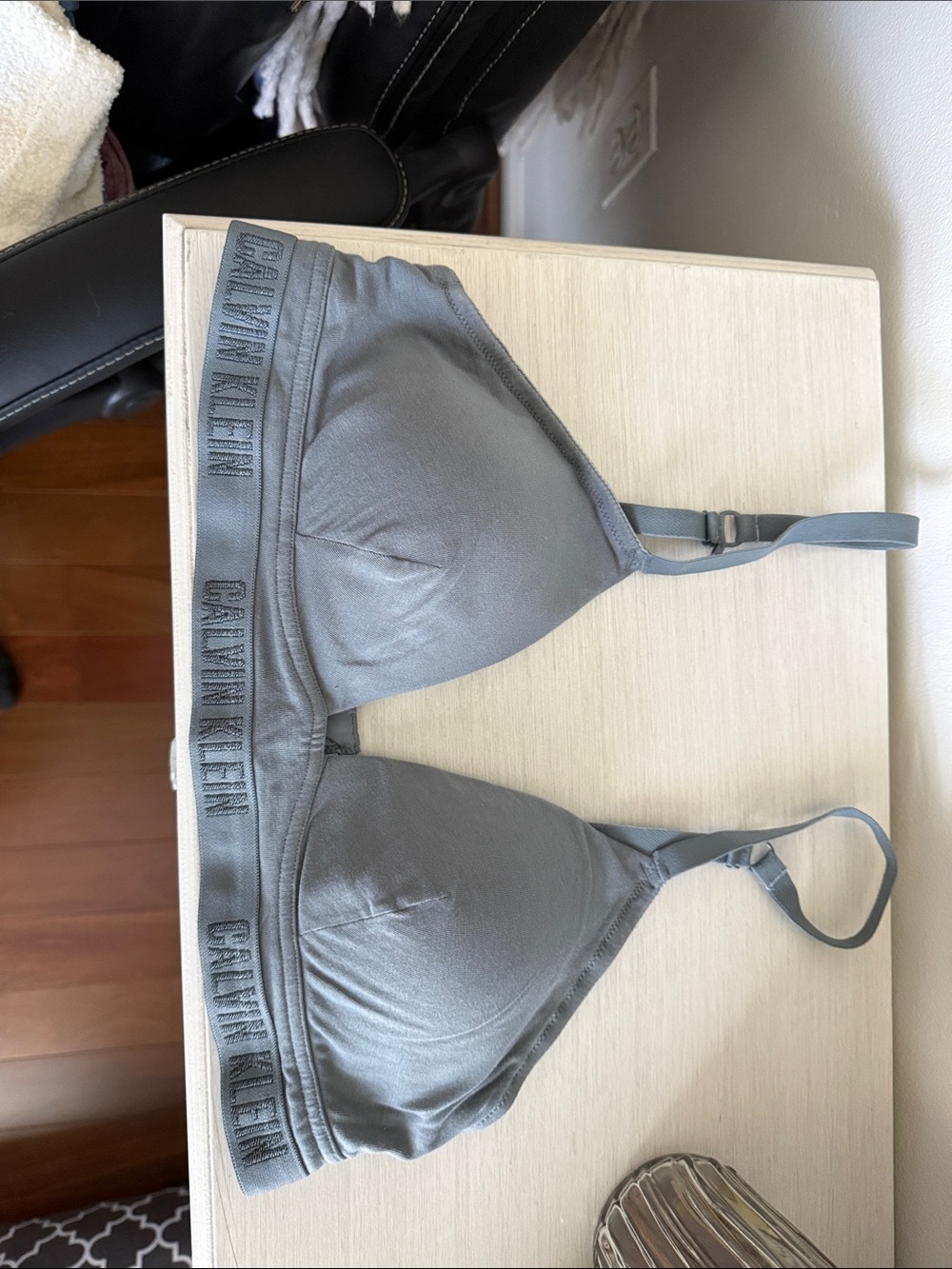 Calvin Klein Light Gray Wireless Logo Bralette